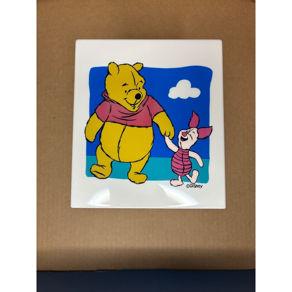 Disney Tissue Box Cover OS White Pooh Friends Piglet Vintage Springs